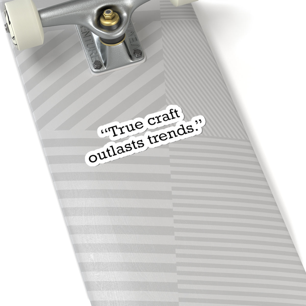 Quote 33 True Craft Outlasts Vintage Retro Vinyl Sticker - Black Logo