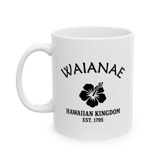 Waianae Hawaii Vintage Retro Ceramic Mug - Black Logo