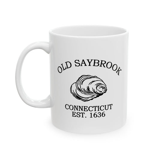 Old Saybrook Connecticut Vintage Retro Ceramic Mug - Black Logo