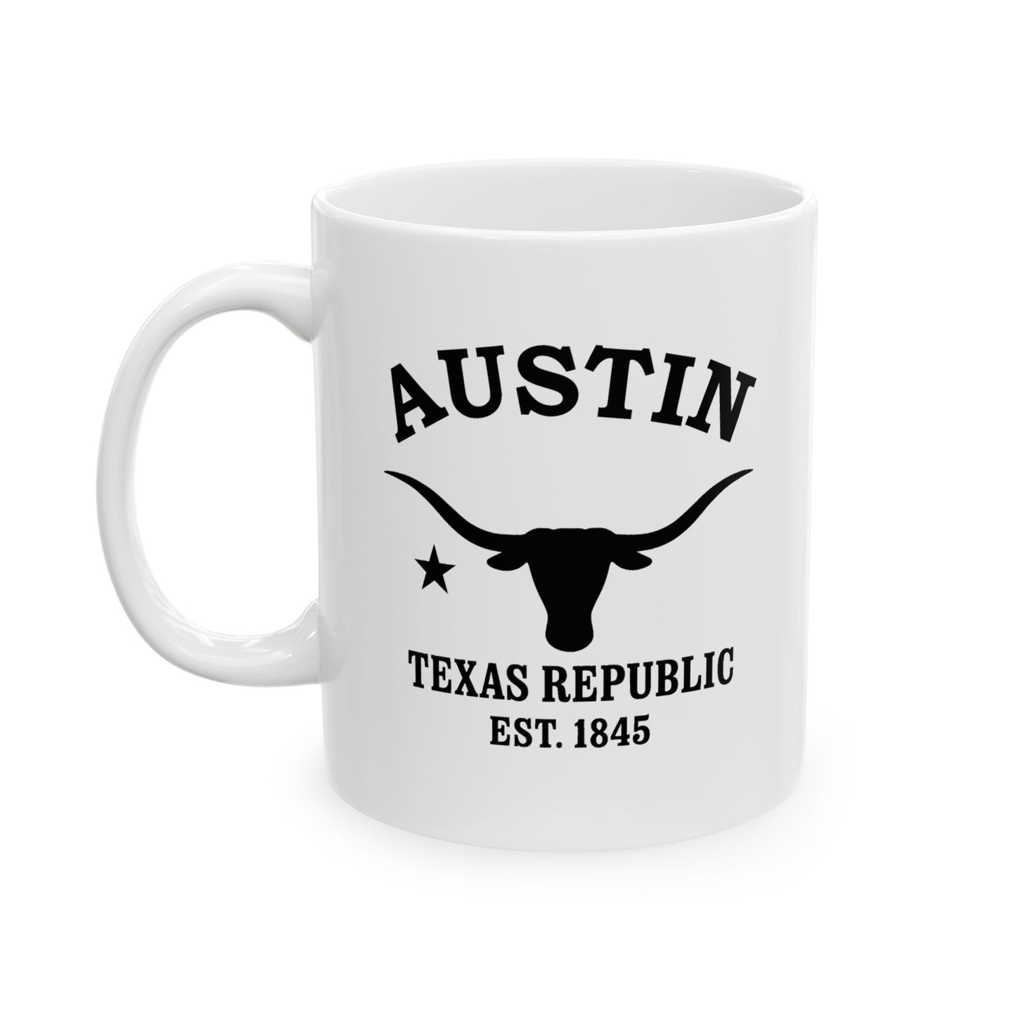 Austin Texas Vintage Retro Ceramic Mug - Black Logo