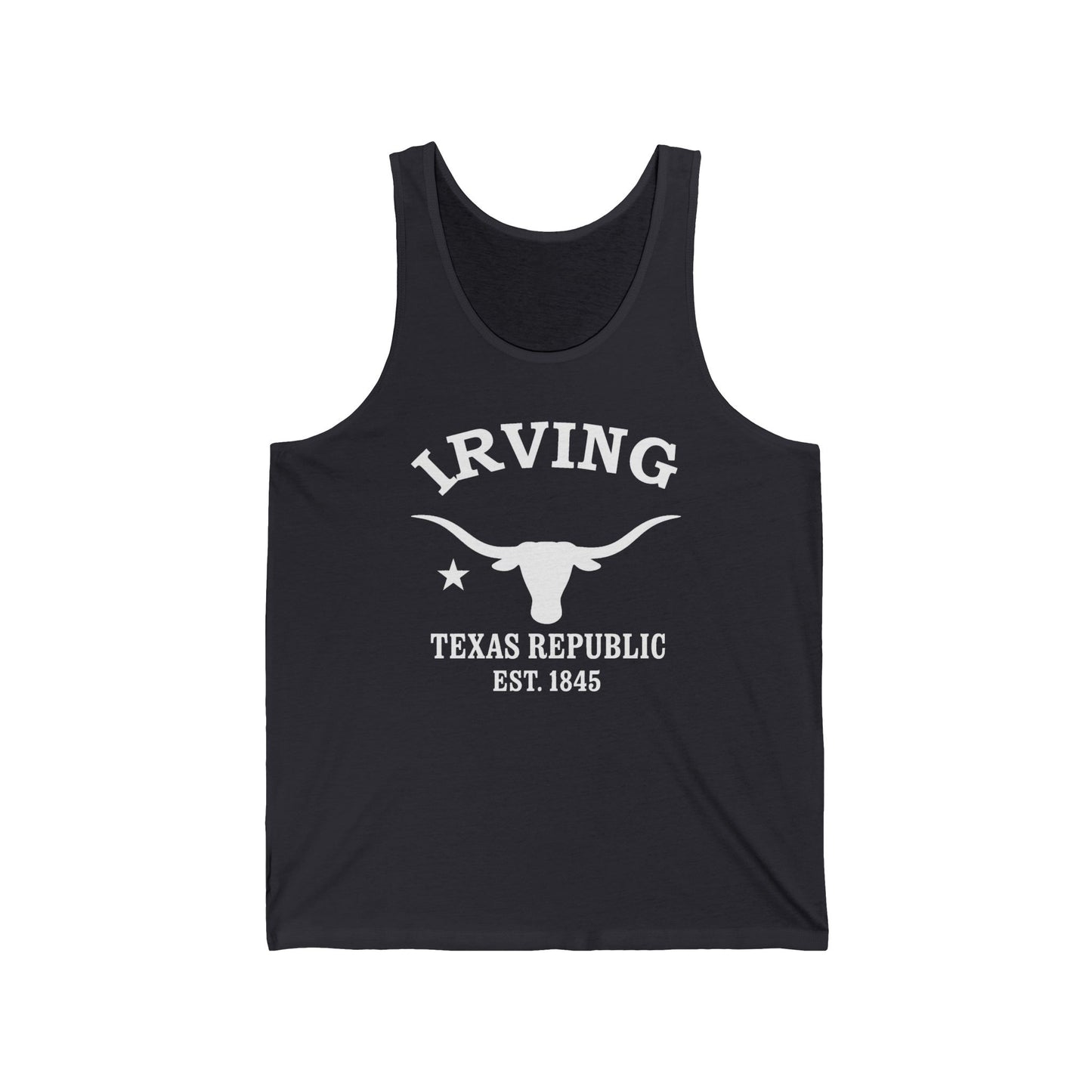 Irving Texas Unisex Cotton Jersey Tank Top - White Logo