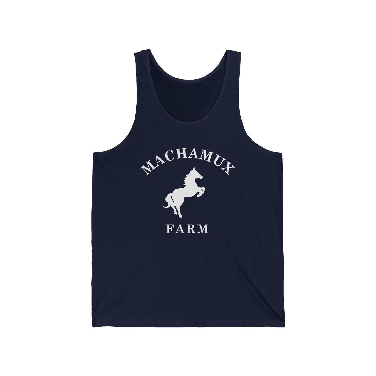 Machamux Farm Vintage Retro Unisex Cotton Jersey Tank Top - White Logo