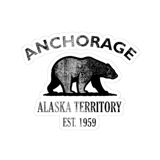 Anchorage Alaska Vintage Retro Vinyl Sticker - Black Logo