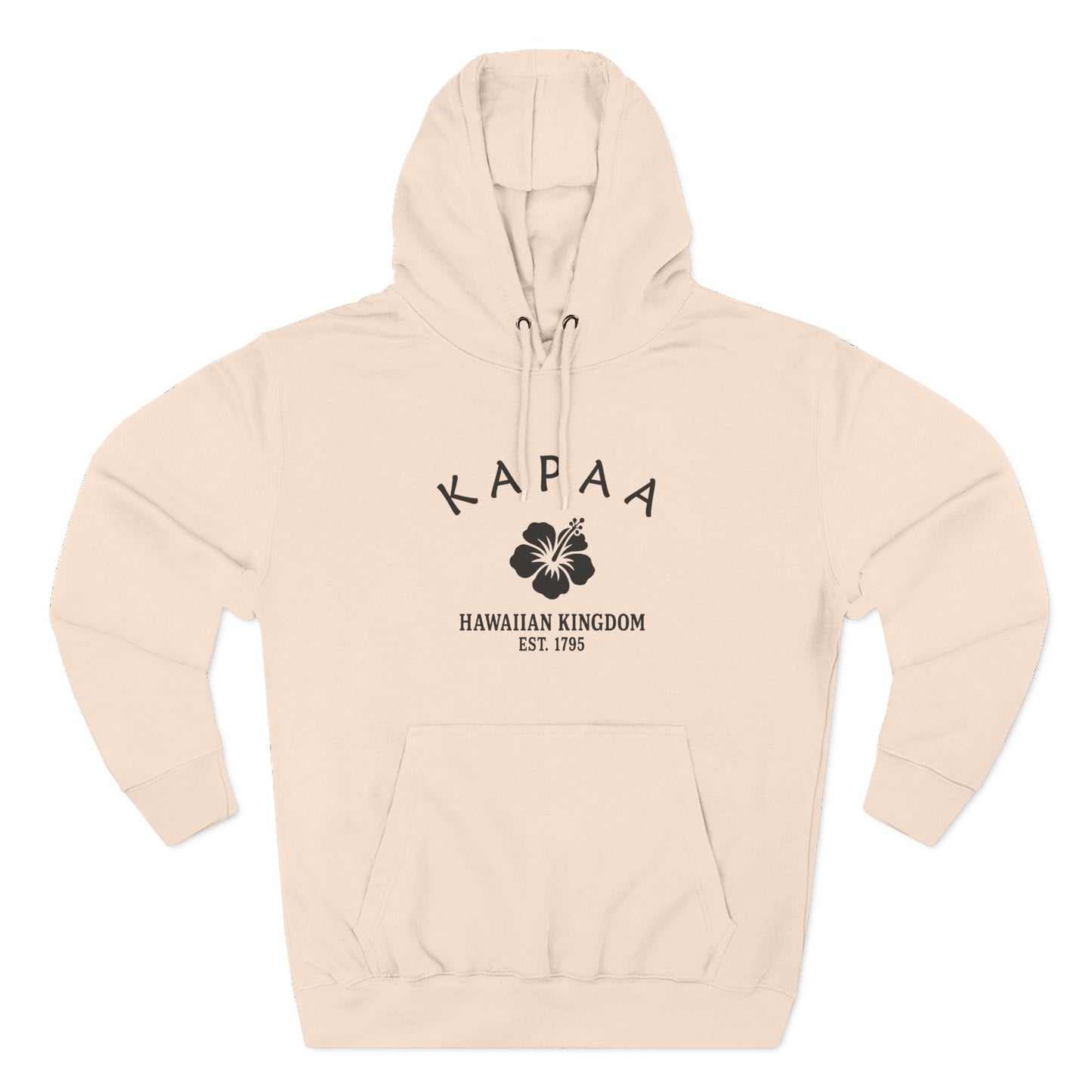 Kapaa Hawaii Vintage Retro Unisex Heavy Cotton Hoodie - Black Logo
