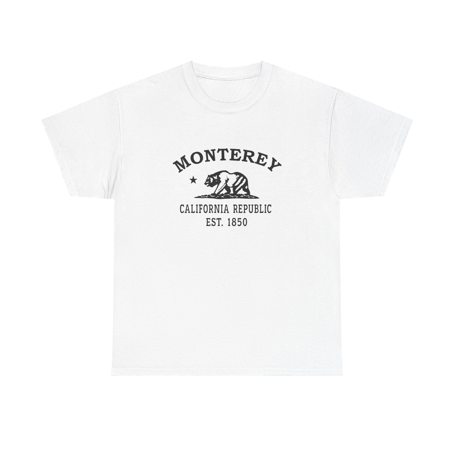 Monterey California Vintage Retro Unisex Heavy Cotton Tee - Black Logo