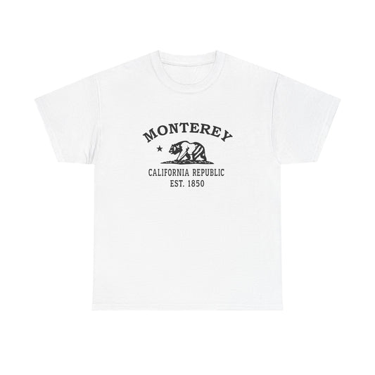 Monterey California Vintage Retro Unisex Heavy Cotton Tee - Black Logo