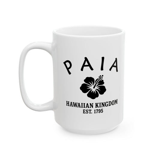 Paia Hawaii Vintage Retro Ceramic Mug - Black Logo