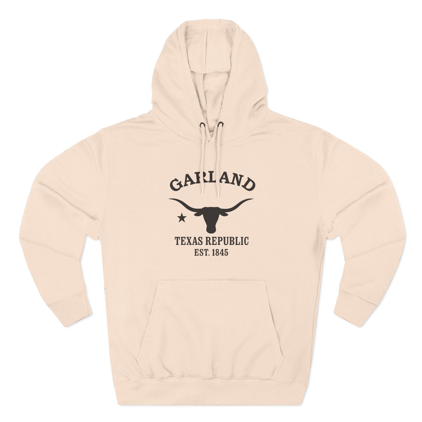 Garland Texas Vintage Retro Unisex Heavy Cotton Hoodie - Black Logo