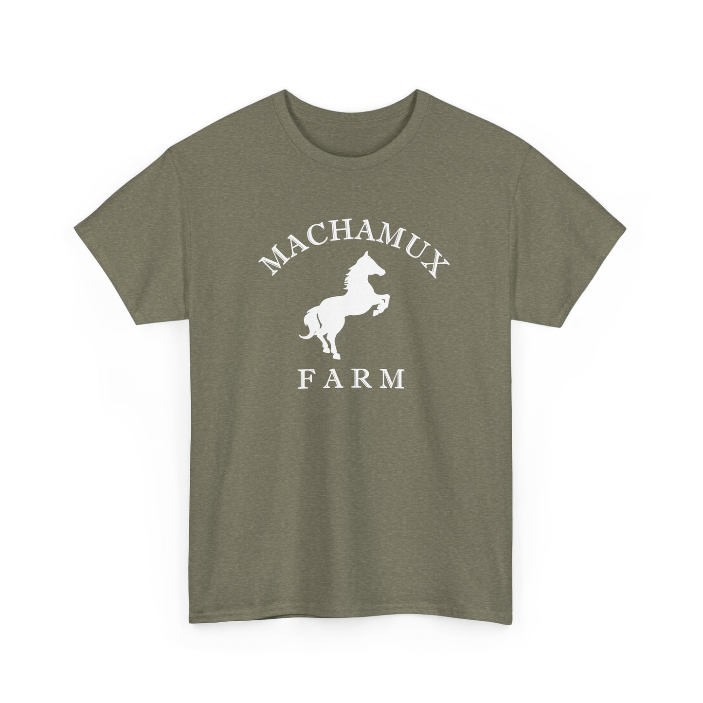 Machamux Farm Vintage Retro Unisex Heavy Cotton Tee - White Logo