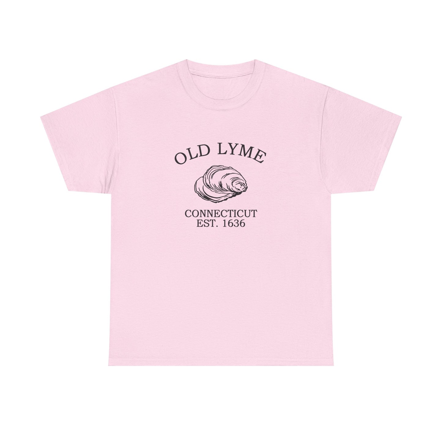 Old Lyme Connecticut Vintage Retro Unisex Heavy Cotton Tee - Black Logo