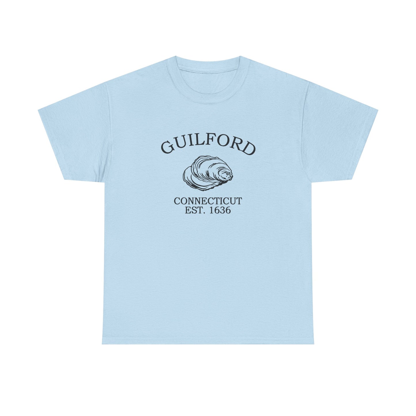 Guilford Connecticut Vintage Retro Unisex Heavy Cotton Tee - Black Logo