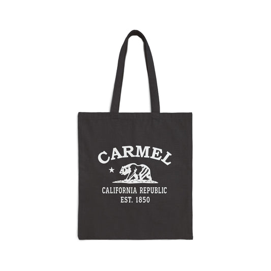Carmel California Vintage Retro Cotton Canvas Tote Bag - White Logo