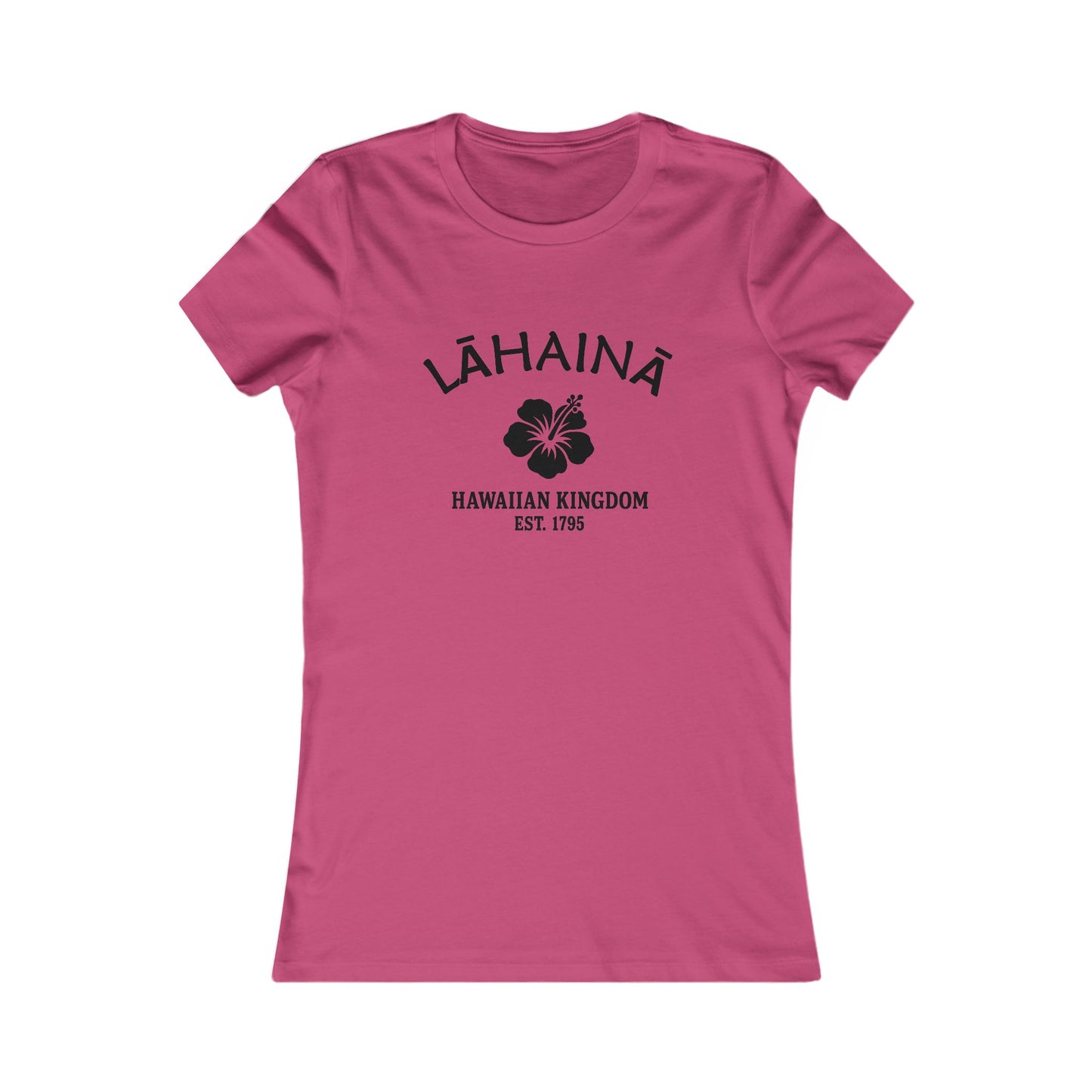 Lahaina Hawaii Ringspun Cotten Fitted Vintage Retro Womens Tee - Black Logo