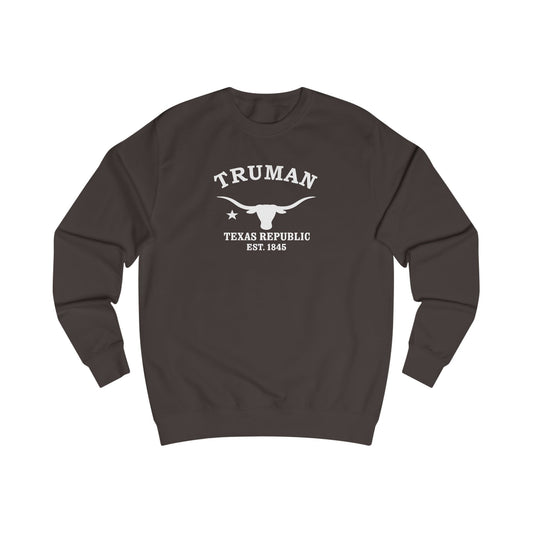 Truman Texas Vintage Retro Premium Crewneck Sweatshirt - White Logo - Bottle Green