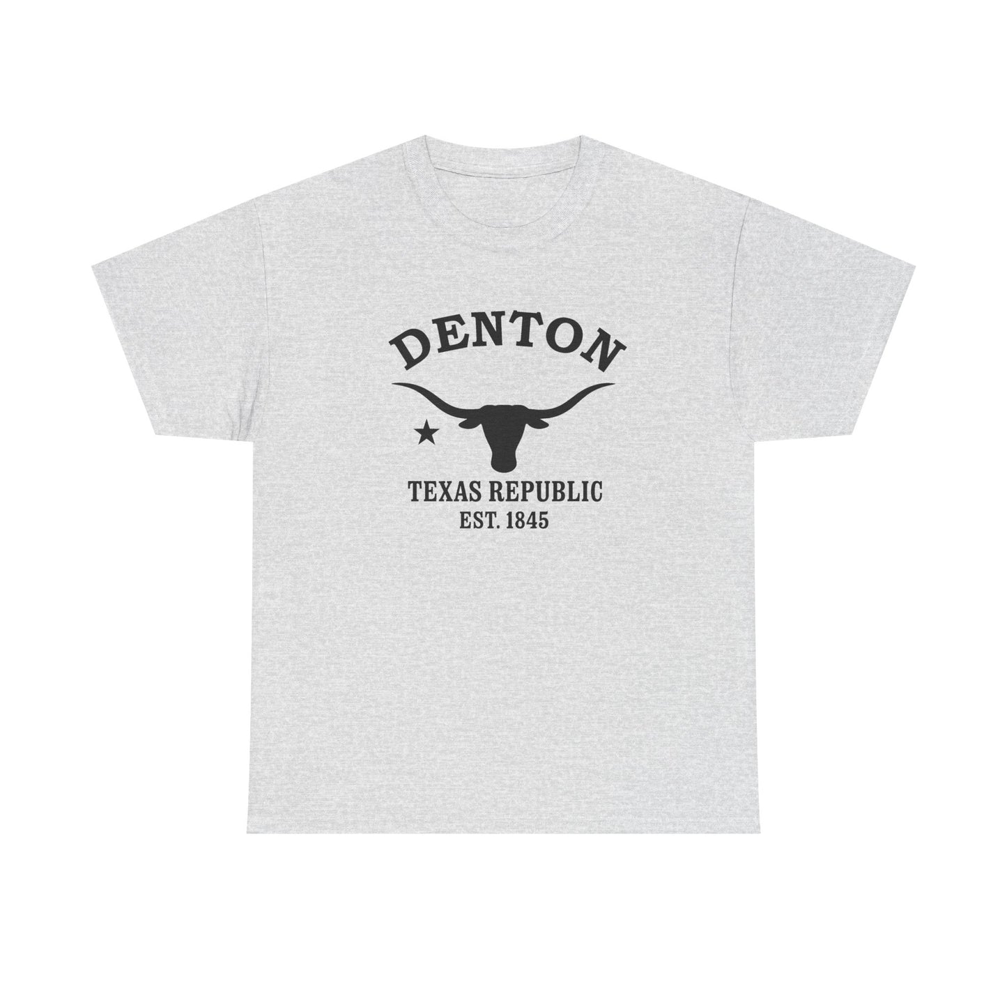 Denton Texas Vintage Retro Unisex Heavy Cotton Tee - Black Logo
