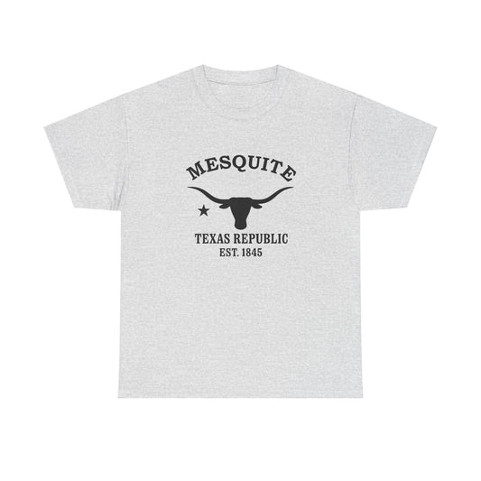 Mesquite Texas Vintage Retro Unisex Heavy Cotton Tee - Black Logo
