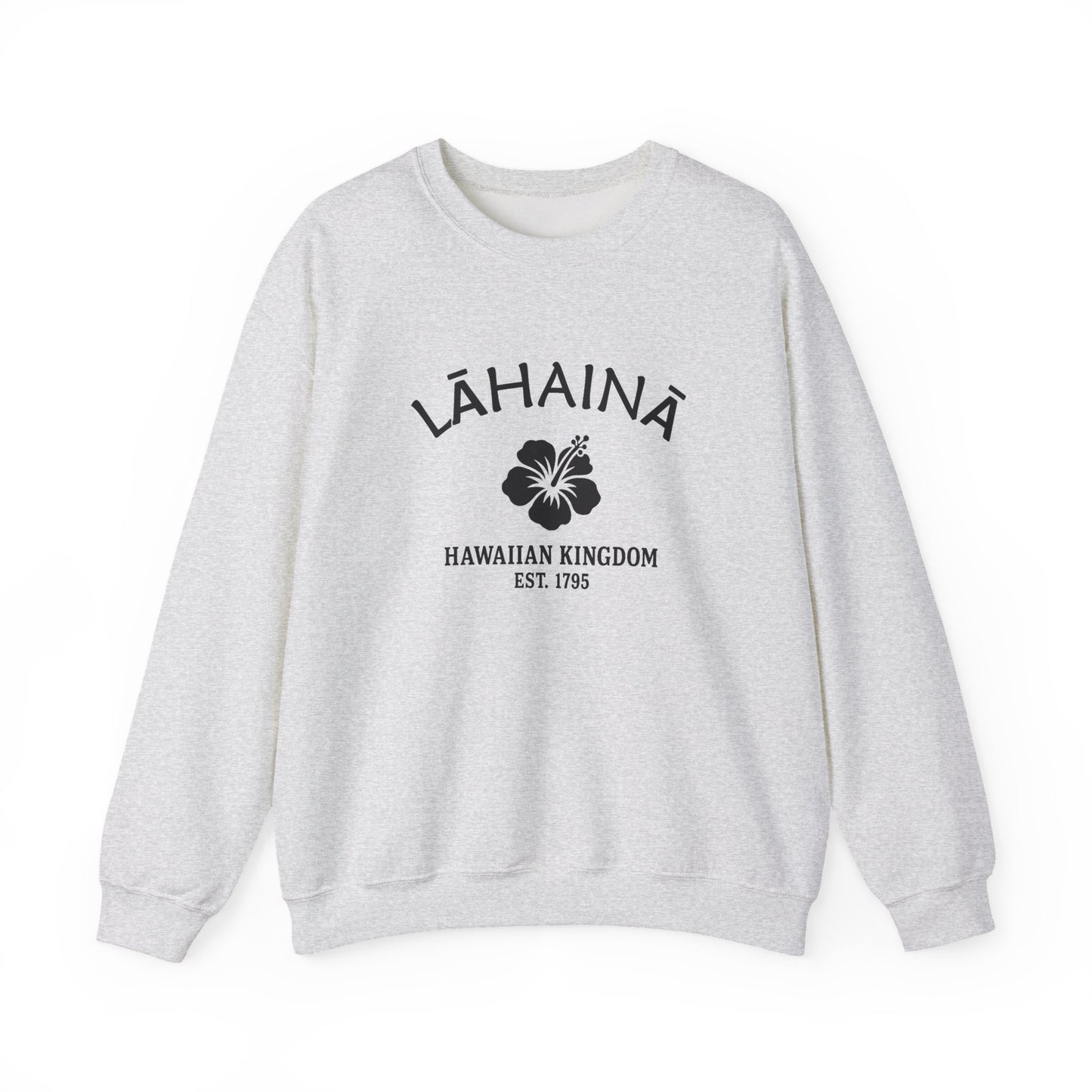 Lahaina Hawaii Vintage Retro Unisex Heavy Crewneck Sweatshirt - Black Logo