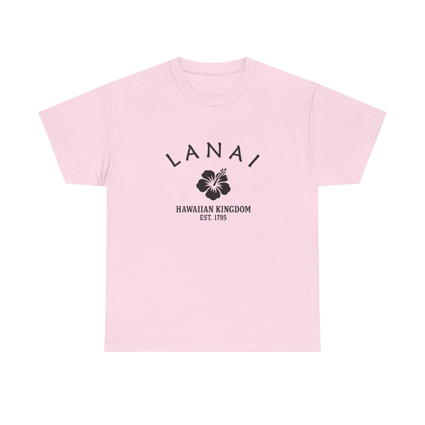 Lanai Hawaii Vintage Retro Unisex Heavy Cotton Tee - Black Logo