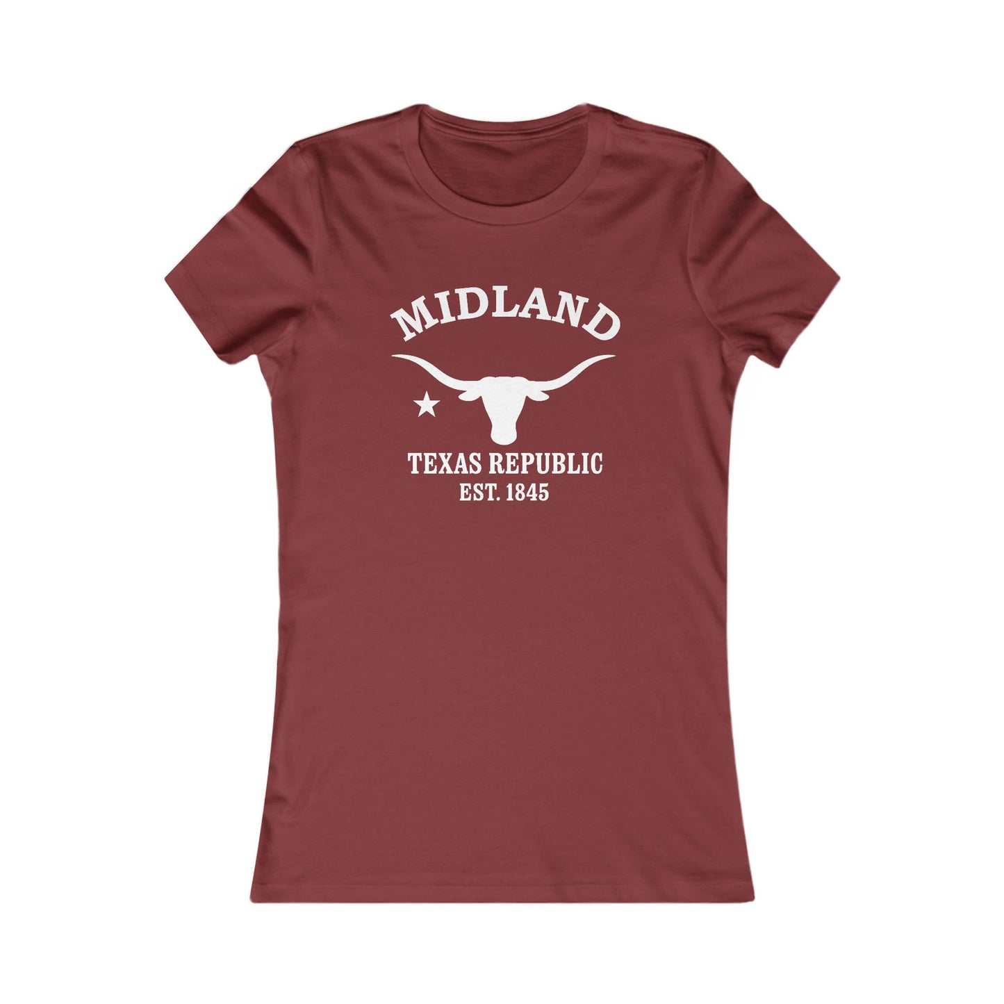 Midland Texas Vintage Retro Womens Fitted Ringspun Cotton Tee - White Logo