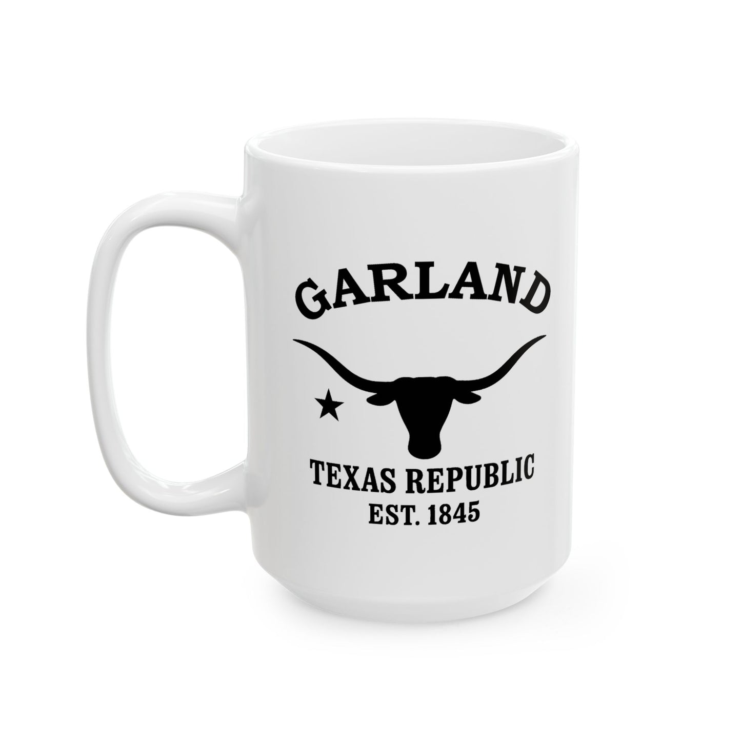 Garland Texas Vintage Retro Ceramic Mug - Black Logo