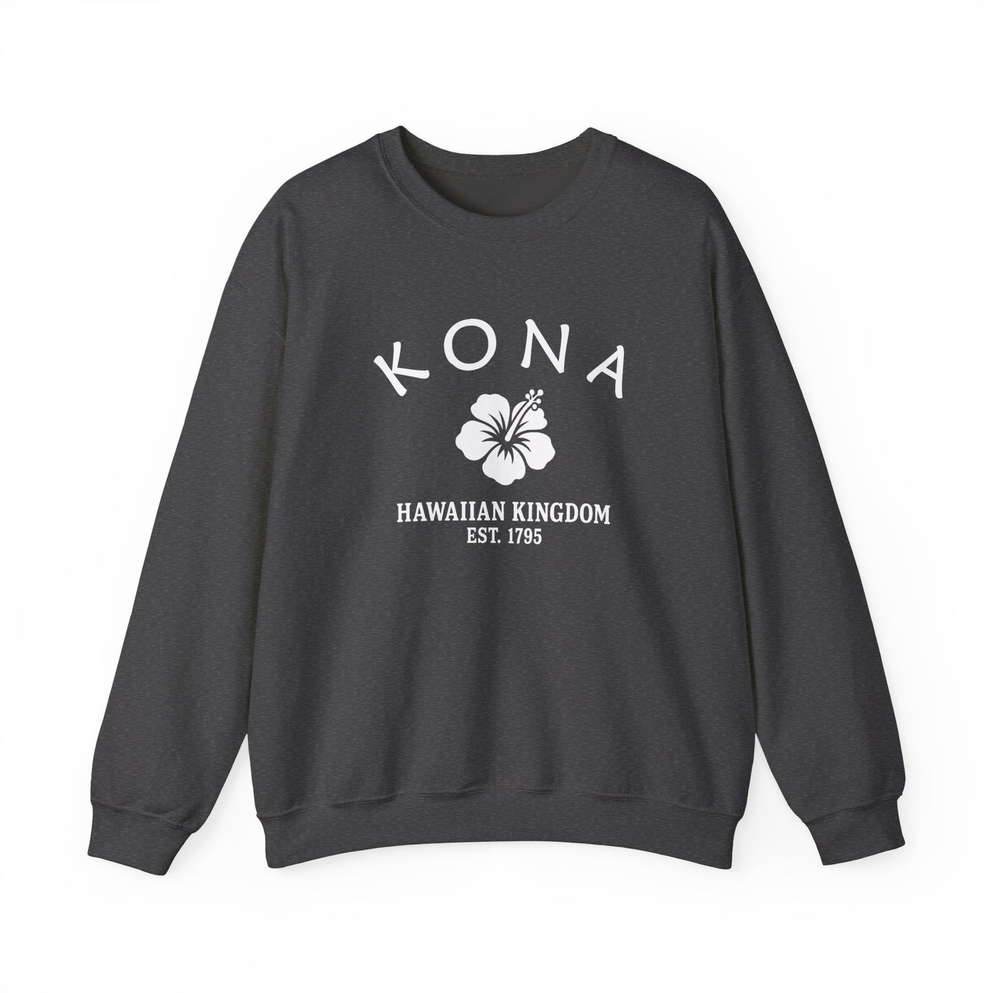 Kona Hawaii Vintage Retro Unisex Heavy Crewneck Sweatshirt - White Logo