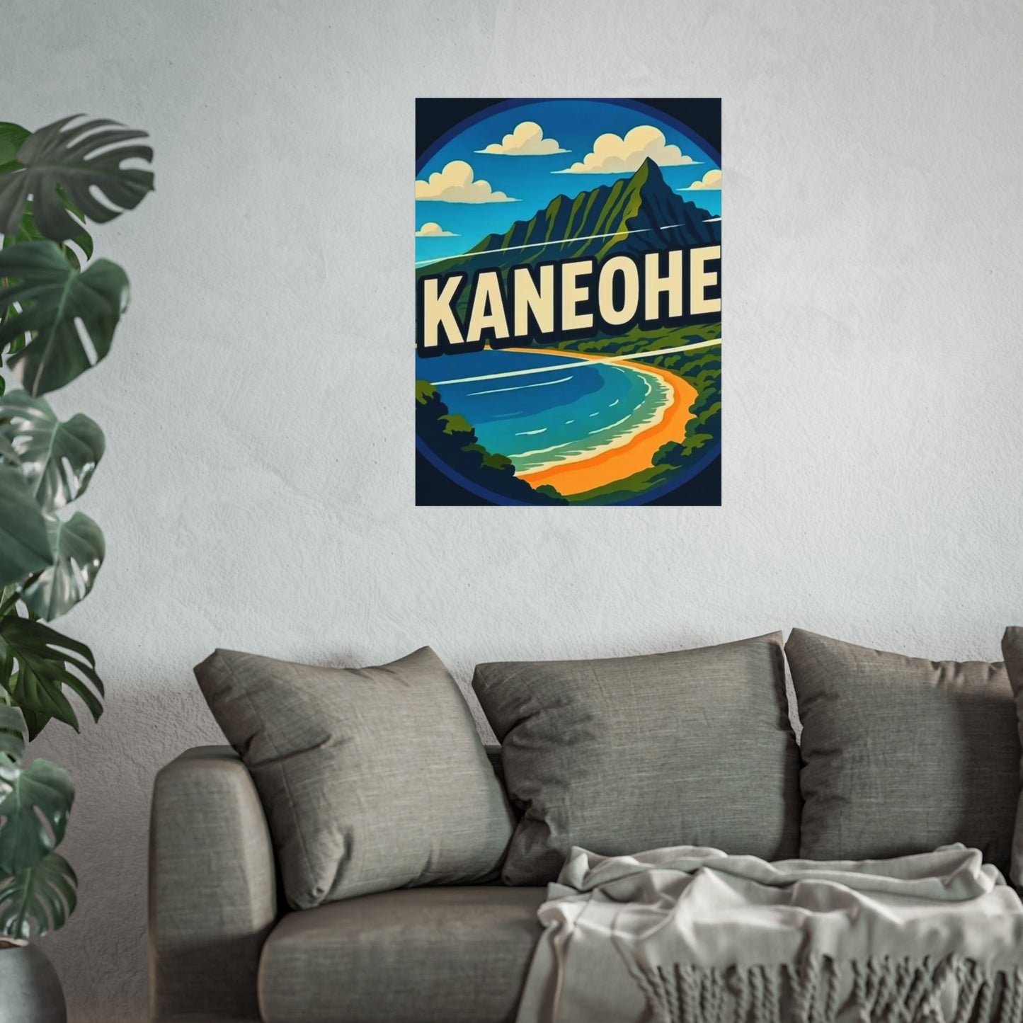 Kaneohe Hawaii Vintage Retro Giclée Print Art Series Poster