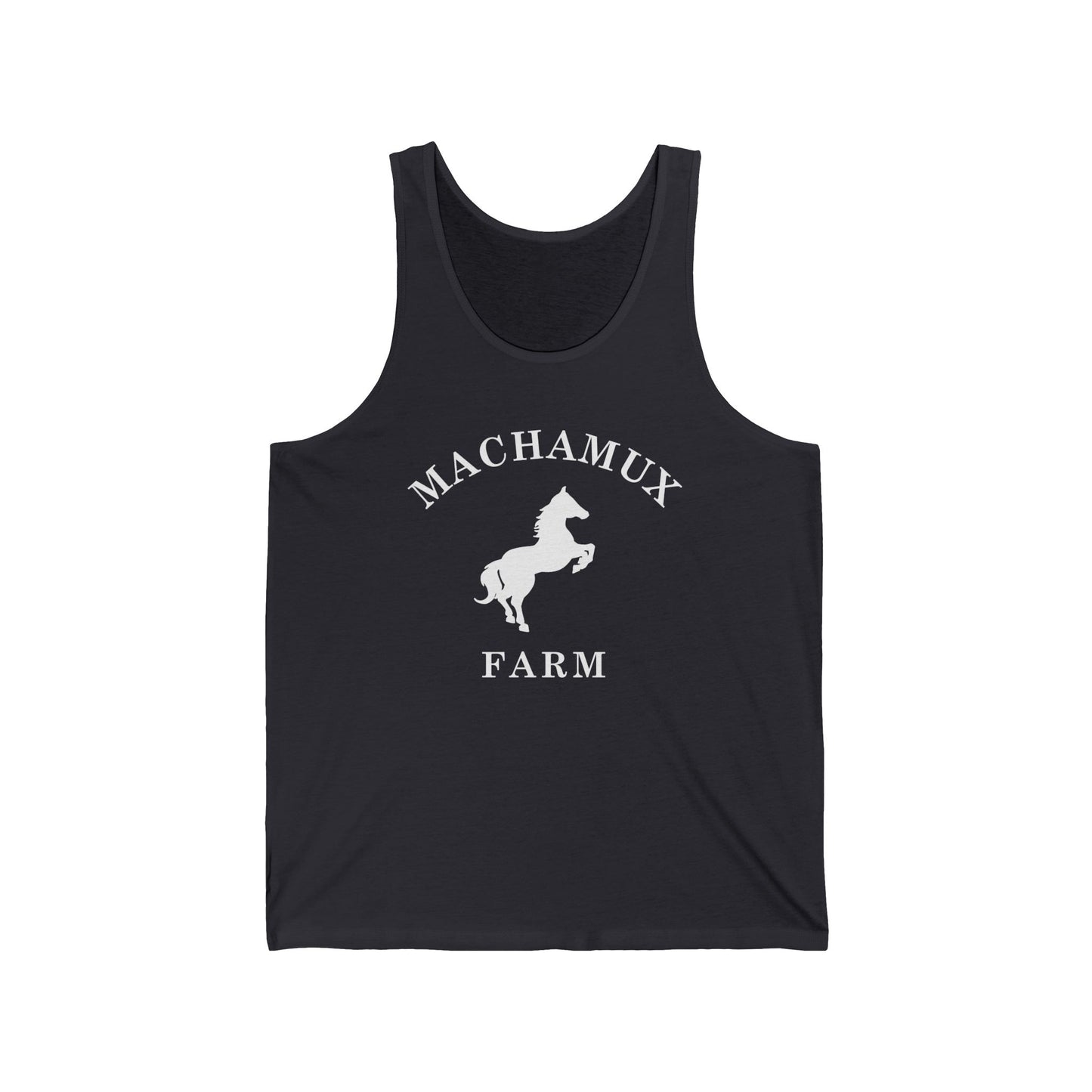 Machamux Farm Vintage Retro Unisex Cotton Jersey Tank Top - White Logo