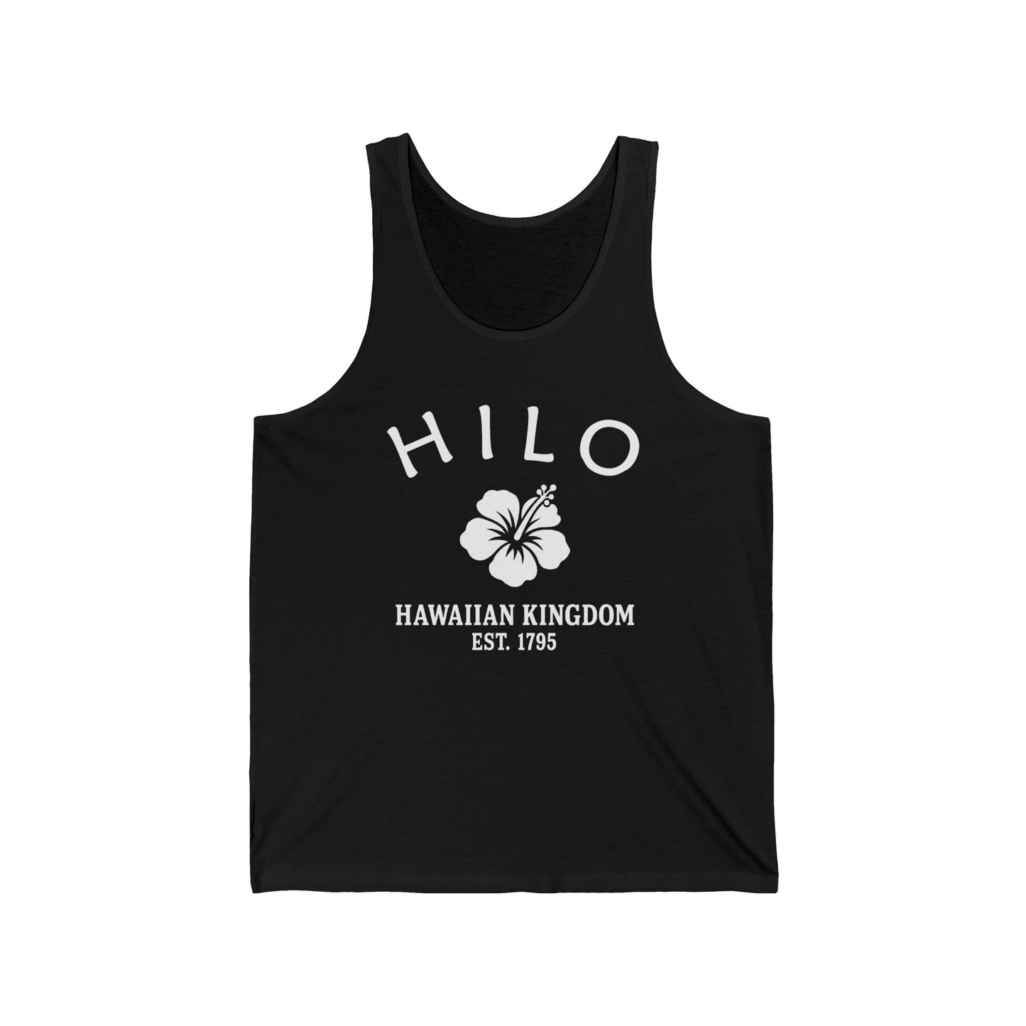 Hilo Hawaii Unisex Cotton Jersey Tank Top - White Logo