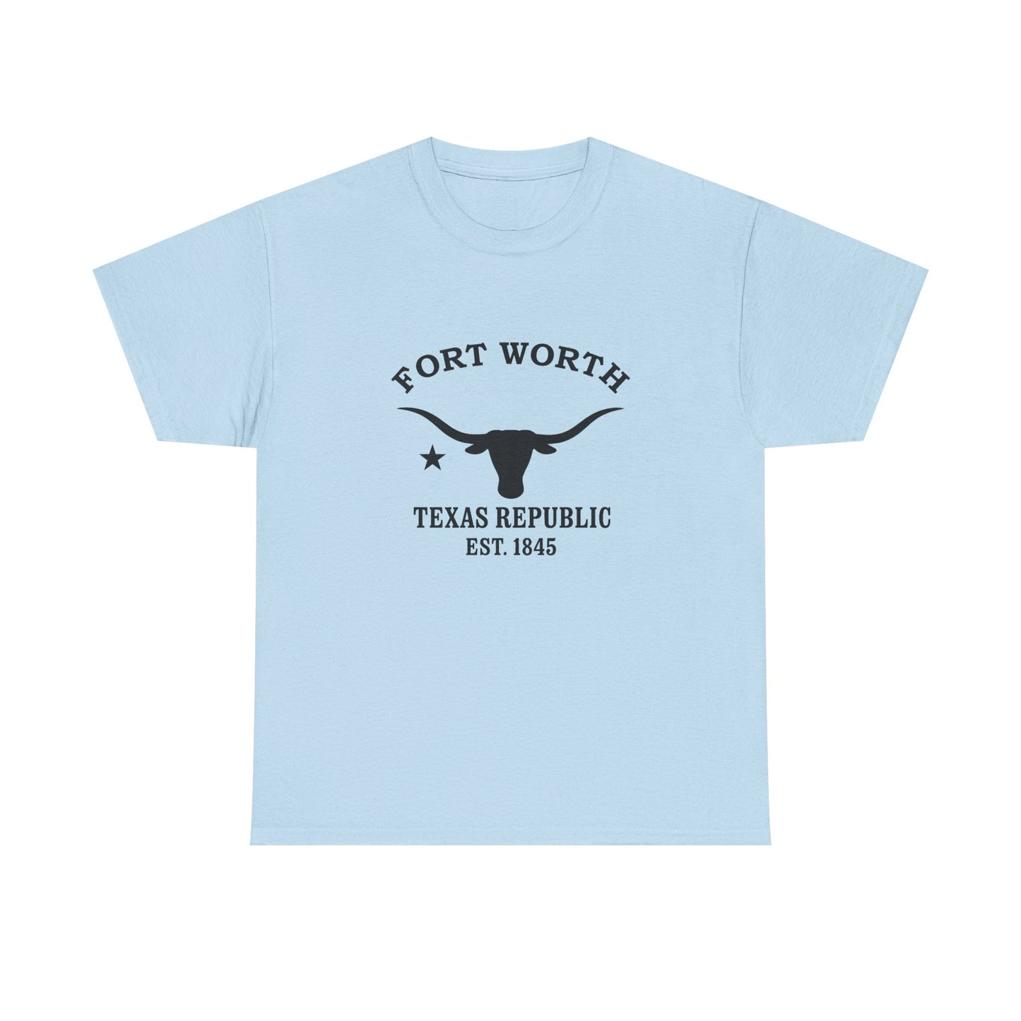 Fort Worth Texas Vintage Retro Unisex Heavy Cotton Tee - Black Logo