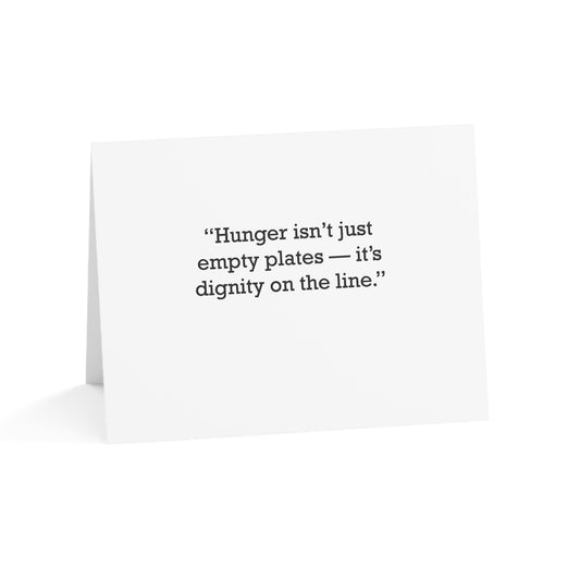 Quote 33 Hunger Isnt Just Vintage Retro Thank You Card Set - Black Logo