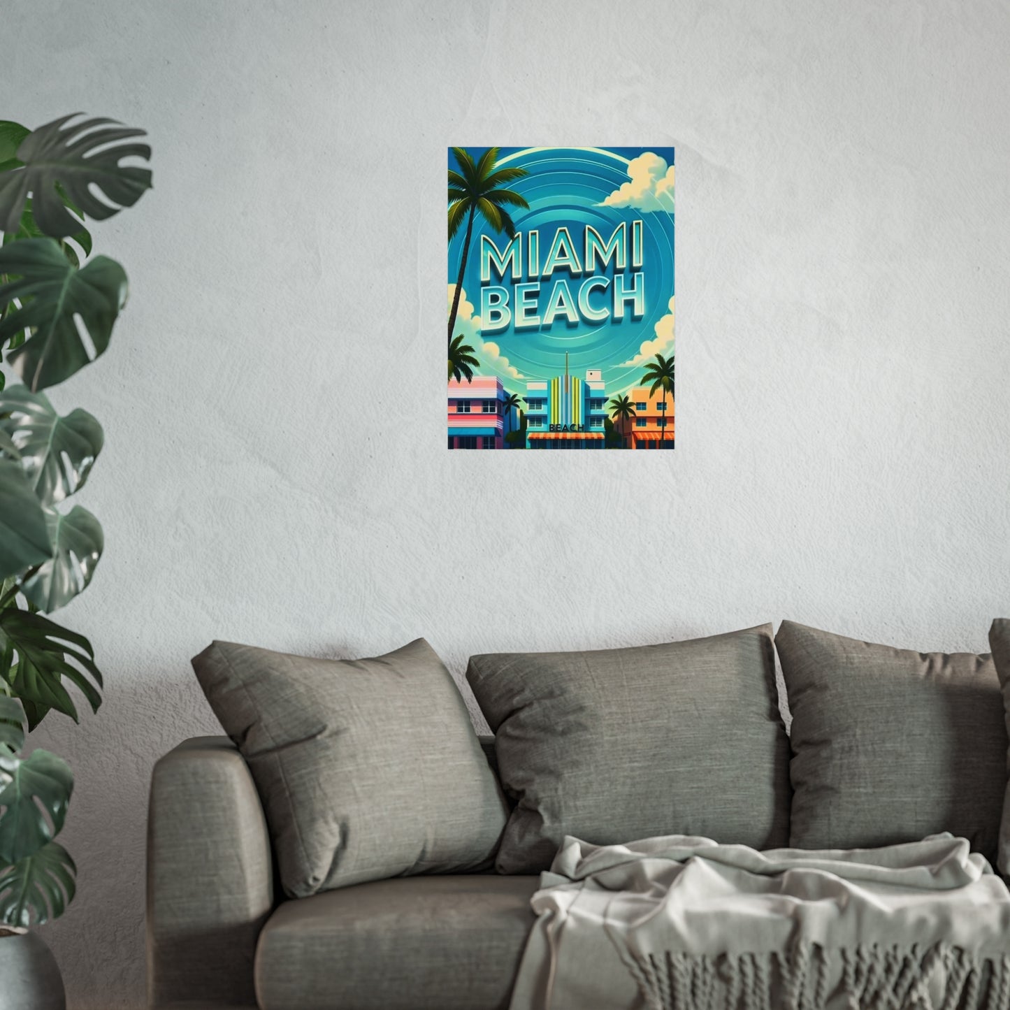 Miami Beach Florida Vintage Retro Giclée Print Art Series Poster