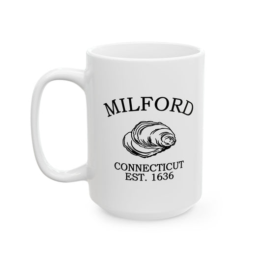 Milford Connecticut Vintage Retro Ceramic Mug - Black Logo