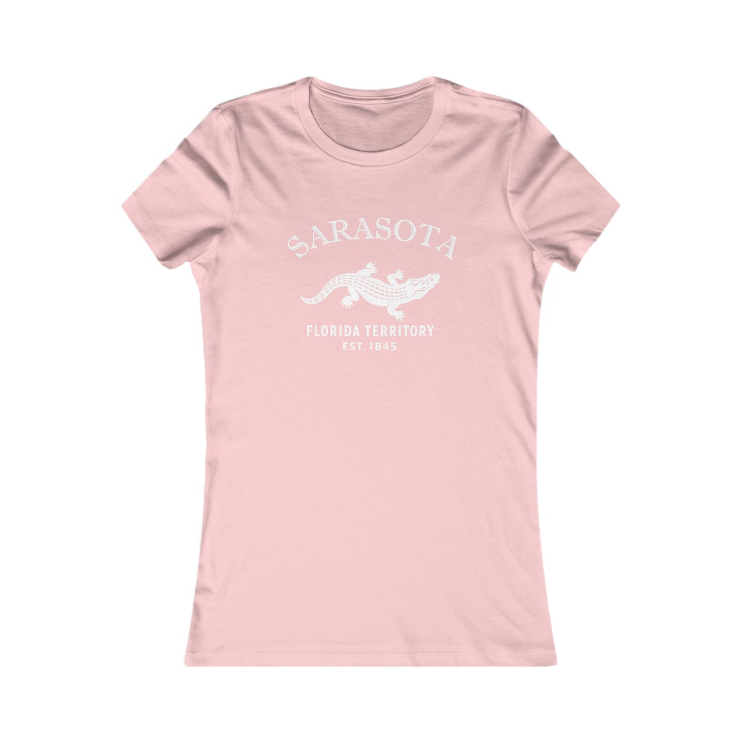 Sarasota Florida Vintage Retro Womens Fitted Ringspun Cotton Tee - White Logo