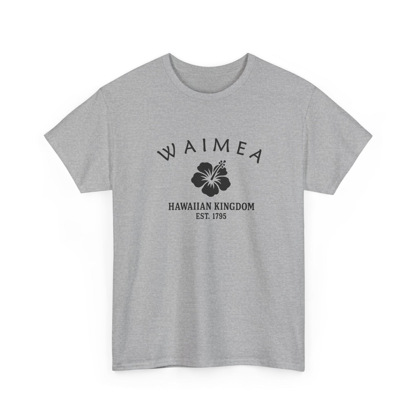 Waimea Hawaii Vintage Retro Unisex Heavy Cotton Tee - Black Logo