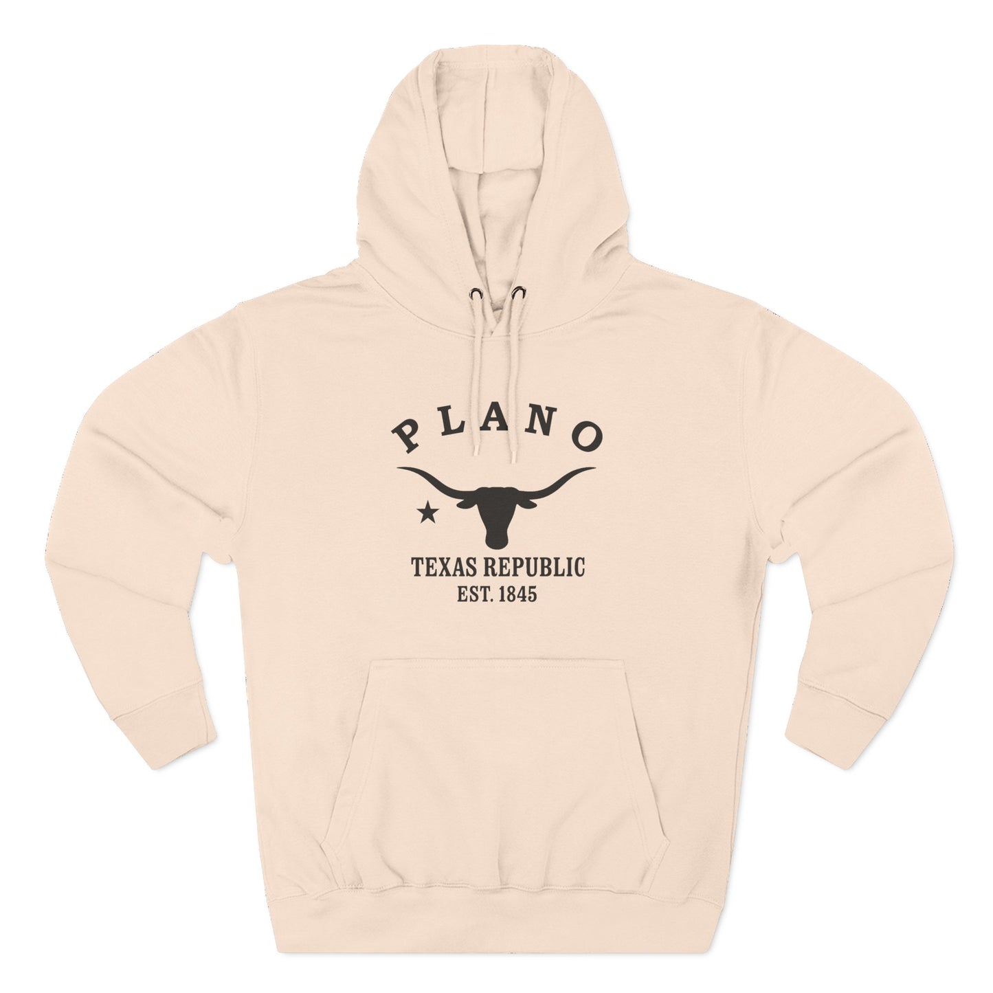 Plano Texas Vintage Retro Unisex Heavy Cotton Hoodie - Black Logo