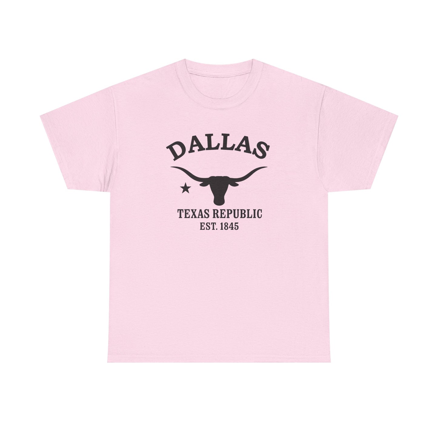 Dallas Texas Vintage Retro Unisex Heavy Cotton Tee - Black Logo