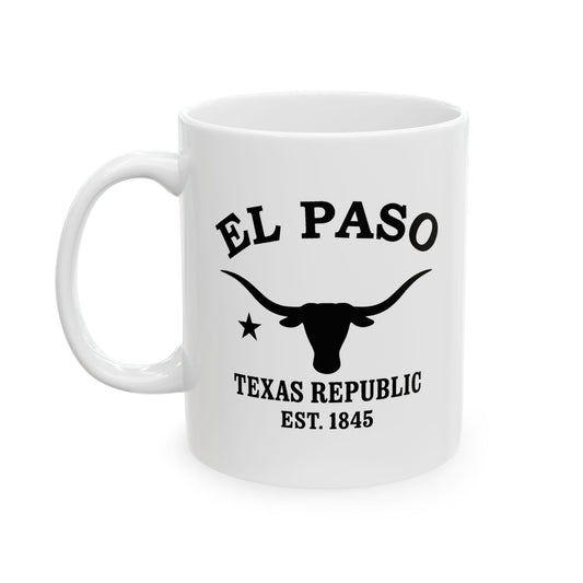 El Paso Texas Vintage Retro Ceramic Mug - Black Logo