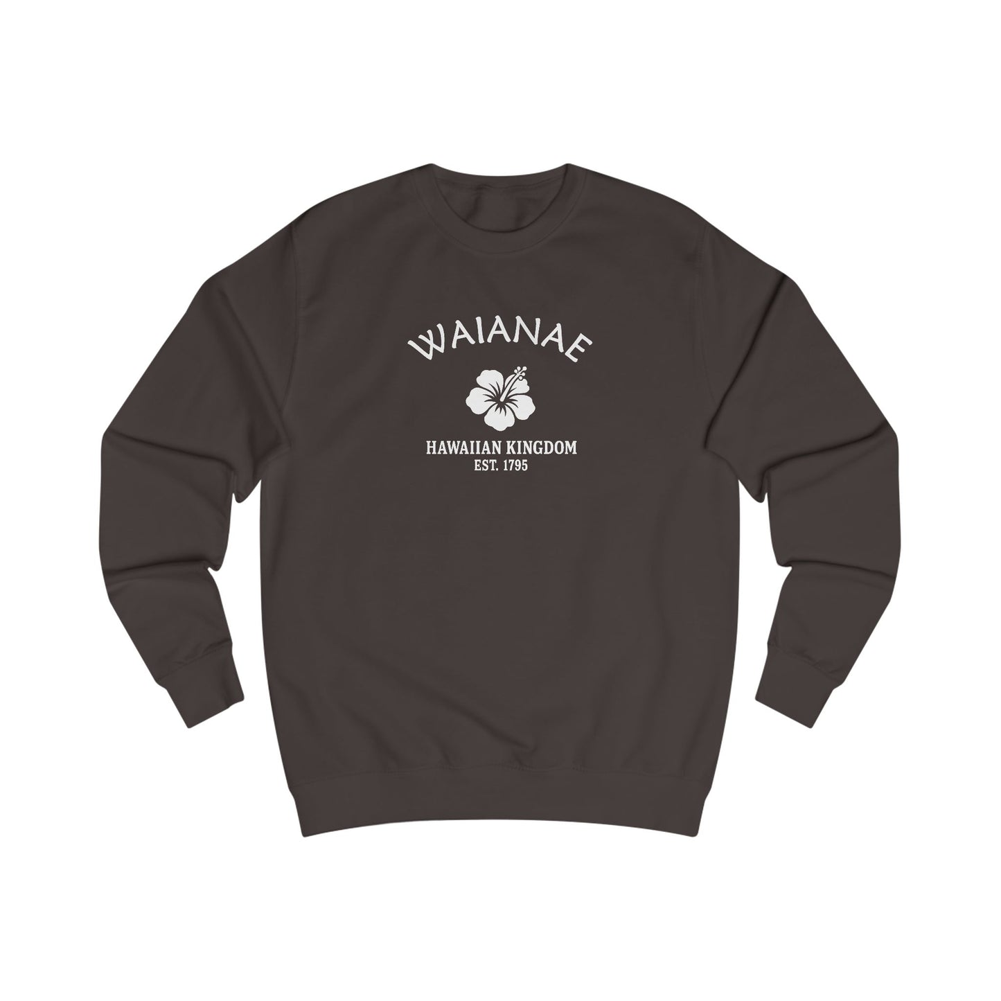 Waianae Hawaii Vintage Retro Premium Crewneck Sweatshirt - White Logo - Bottle Green