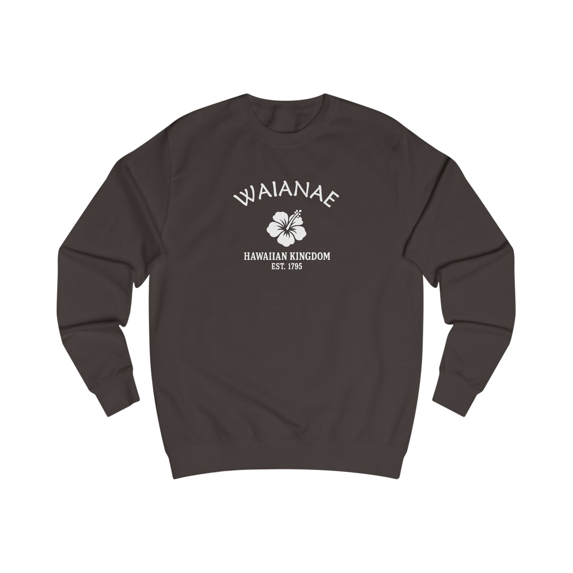 Waianae Hawaii Vintage Retro Premium Crewneck Sweatshirt - White Logo - Bottle Green