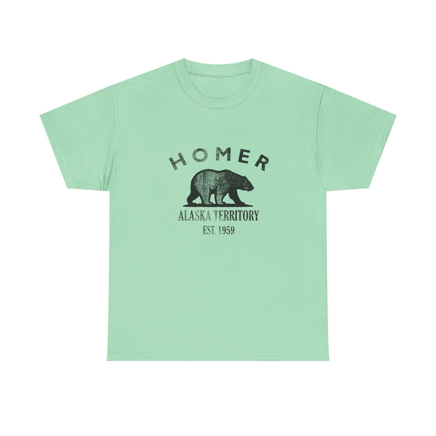 Homer Alaska Vintage Retro Unisex Heavy Cotton Tee - Black Logo
