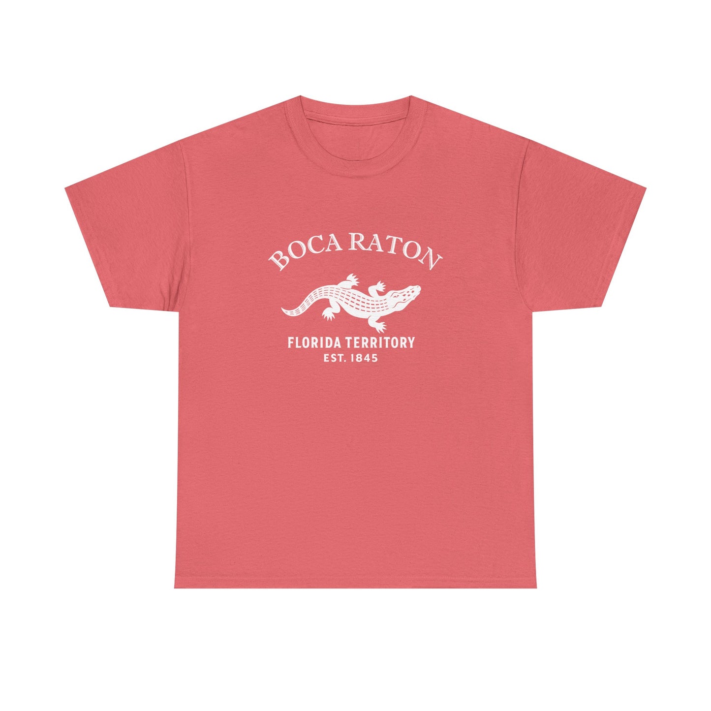Boca Raton Florida Vintage Retro Unisex Heavy Cotton Tee - White Logo