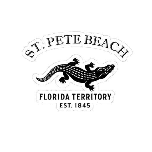 St Pete Beach Florida Vintage Retro Vinyl Sticker - Black Logo