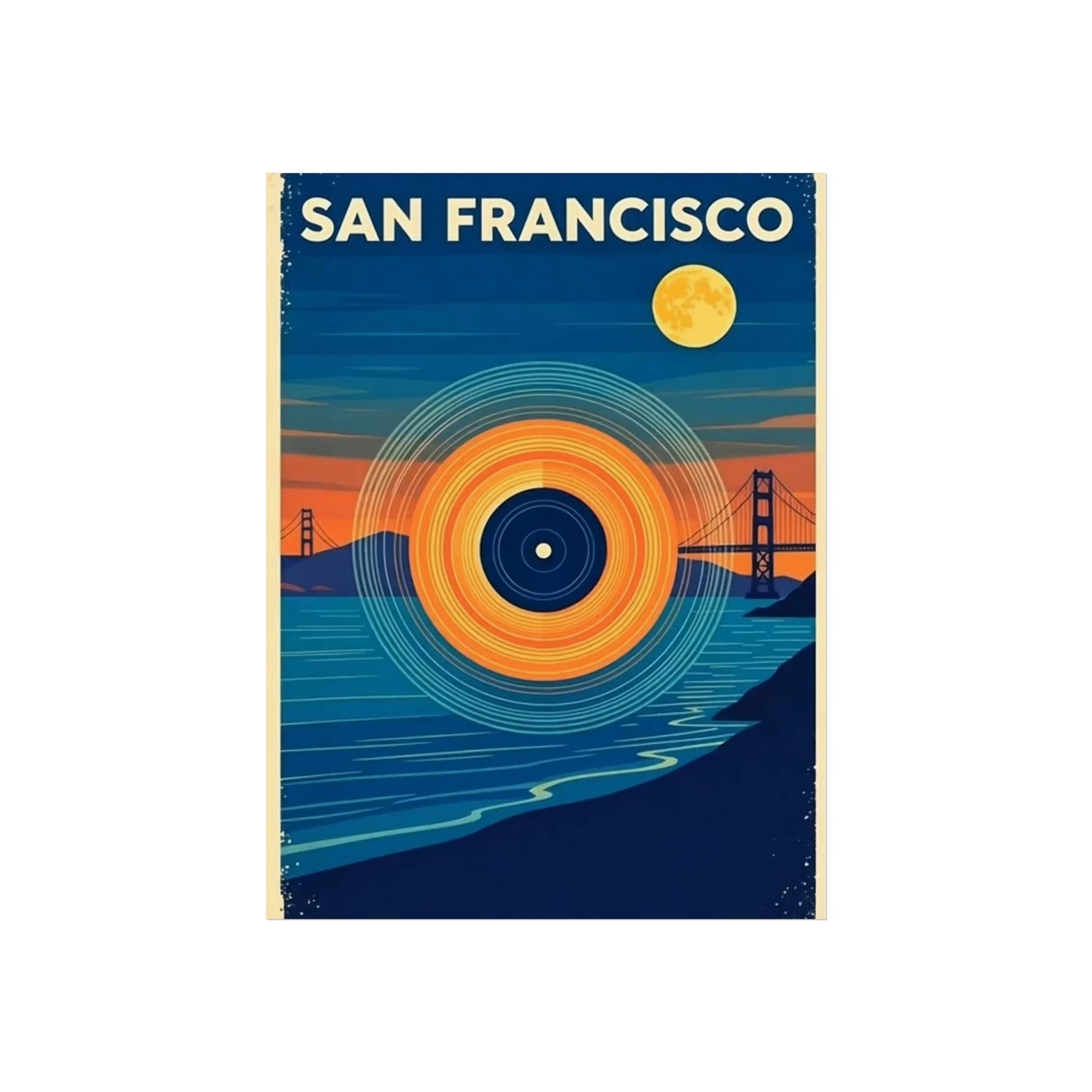 San Francisco California Vintage Retro Giclée Print Art Series Poster