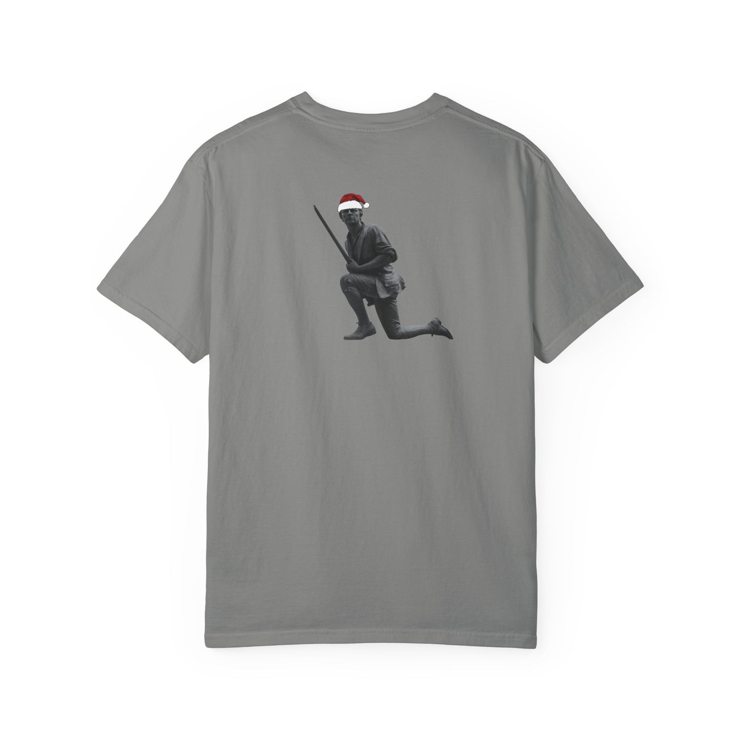 Rowayton Connecticut Vintage Retro Minuteman Holiday Cotton Tee - White Logo - Granite