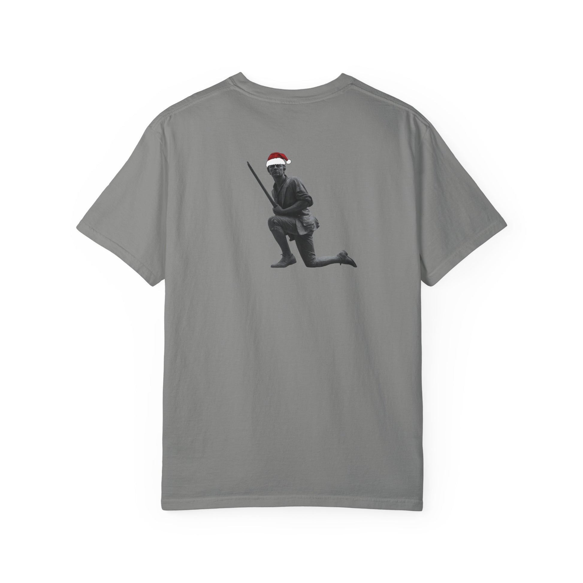 Rowayton Connecticut Vintage Retro Minuteman Holiday Cotton Tee - White Logo - Granite
