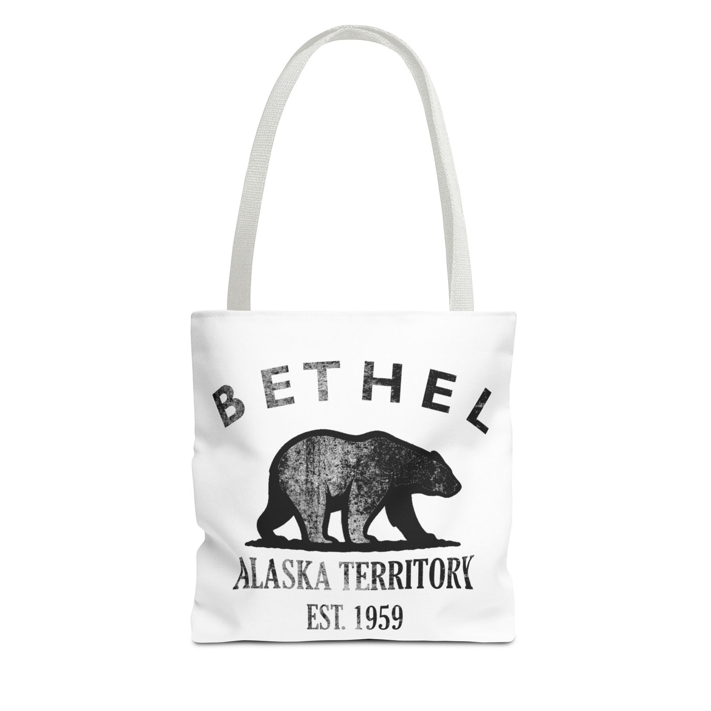Bethel Alaska Vintage Retro Light Canvas Tote - Black Logo