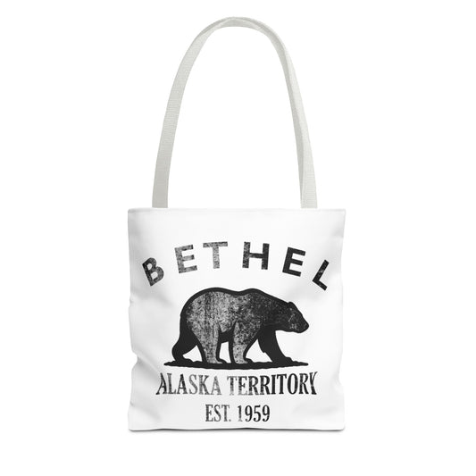 Bethel Alaska Vintage Retro Light Canvas Tote - Black Logo
