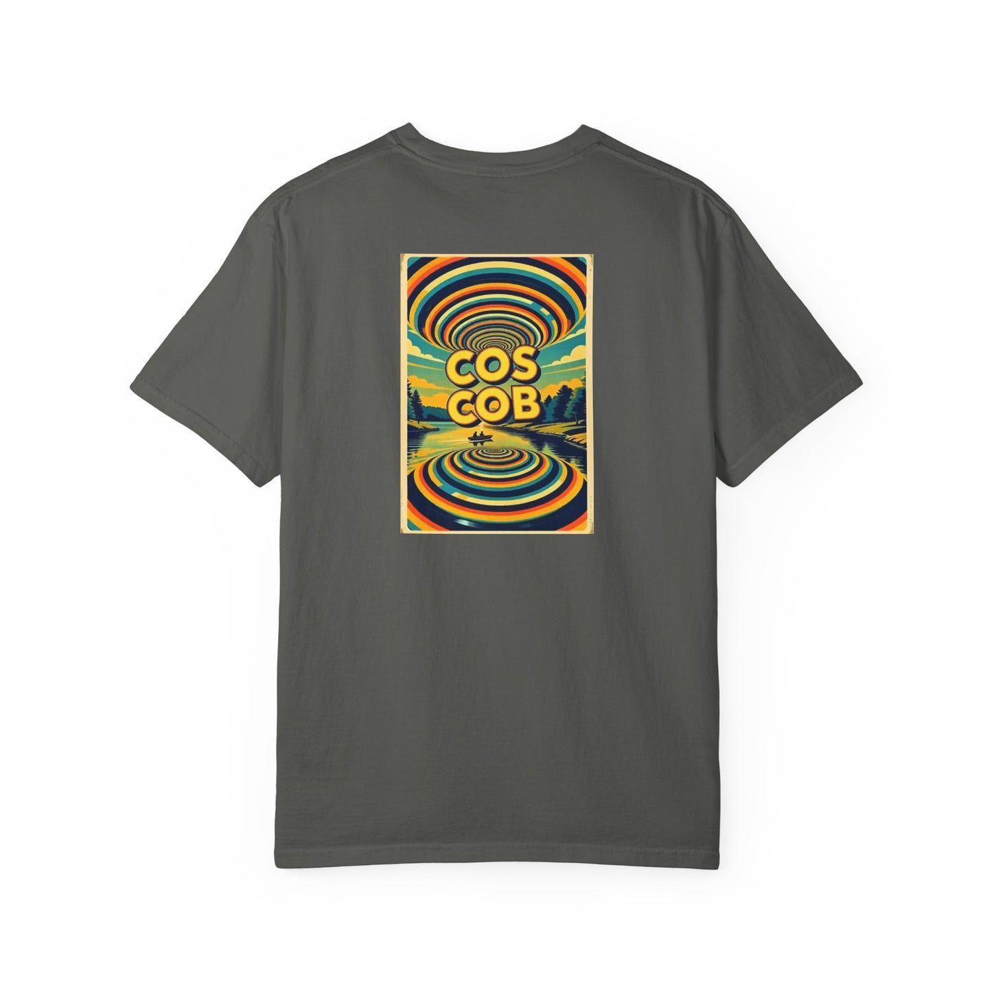 Cos Cob Connecticut Vintage Retro Back Printed Art Series Cotton Tee - Black Logo
