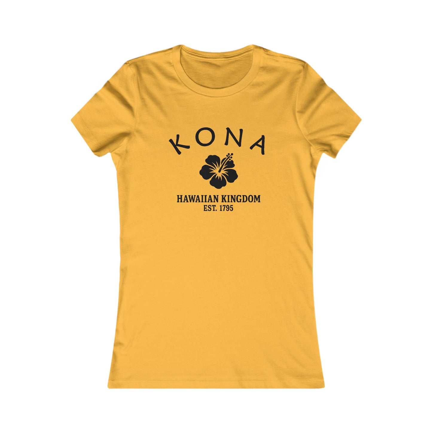 Kona Hawaii Vintage Retro Womens Fitted Ringspun Cotton Tee - Black Logo