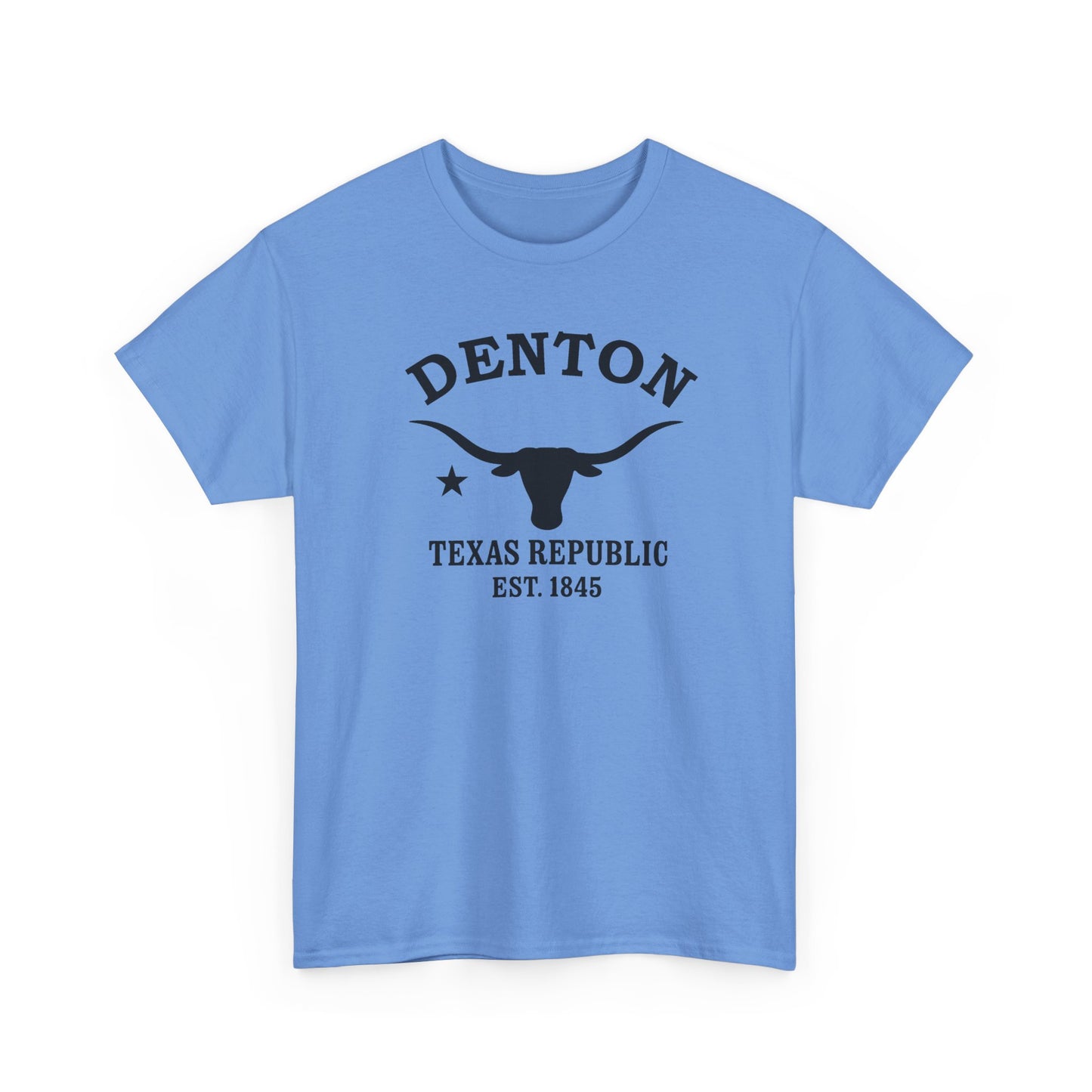 Denton Texas Vintage Retro Unisex Heavy Cotton Tee - Black Logo